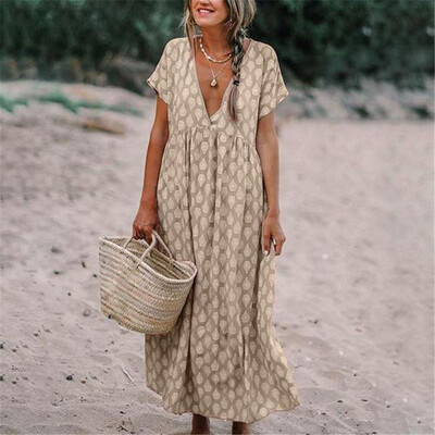 Women Boho Summer Short Sleeve Long T-Shirt Casual Cotton Loose Dress Plus Size
Women Boho Summer Short Sleeve Long T-Shirt Casual Cotton Loose Dress Plus Size