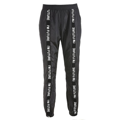 Fashion Women Straight Harem Pants Letters Print Stripe Front Side Pockets Elastic Waist Casual Trousers
Fashion Women Straight Harem Pants Letters Print Stripe Front Side Pockets Elastic Waist Casual Trousers