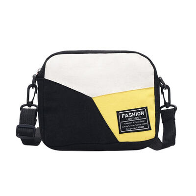 Canvas Messenger Crossbody Bag Unisex Patchwork Casual Shoulder Bags Purse