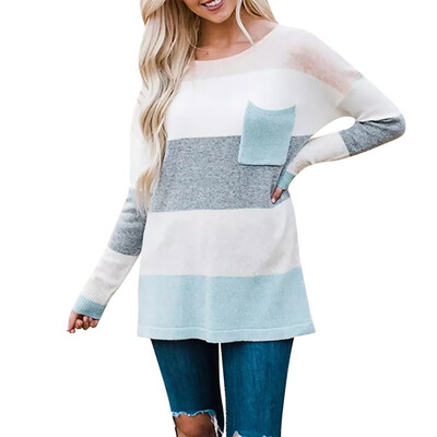 Nomeni Womens Long Sleeve Stripe Sweater Oversized Knitted Pocket Jumper Pullover Top
Nomeni Womens Long Sleeve Stripe Sweater Oversized Knitted Pocket Jumper Pullover Top