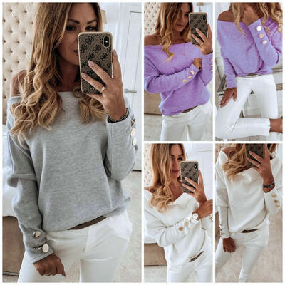 Womens Off-Shoulder T-Shirt Ladies Long Sleeve Warm Casual Shirt Tee Tops Blouse
Womens Off-Shoulder T-Shirt Ladies Long Sleeve Warm Casual Shirt Tee Tops Blouse