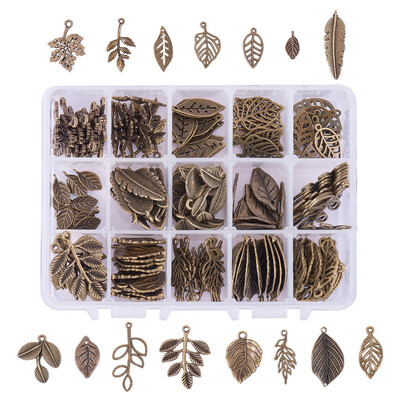 PH PANDAHALL 150pcs 15 Styles Tree Leaf Style Antique Bronze Tibetan Alloy Charms Pendants Beads
PH PANDAHALL 150pcs 15 Styles Tree Leaf Style Antique Bronze Tibetan Alloy Charms Pendants Beads