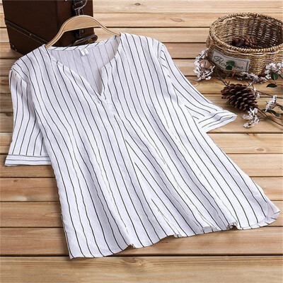 Womens Striped V Neck Baggy Blouse Ladies Casual Loose 34 Sleeve Tunic Top 2019
Womens Striped V Neck Baggy Blouse Ladies Casual Loose 34 Sleeve Tunic Top 2019