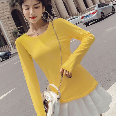 Solid Colors Korean Style Women T-shirts O Neck Cotton Blend Tshirt Long Sleeve Loose T Shirt harajuku
Solid Colors Korean Style Women T-shirts O Neck Cotton Blend Tshirt Long Sleeve Loose T Shirt harajuku