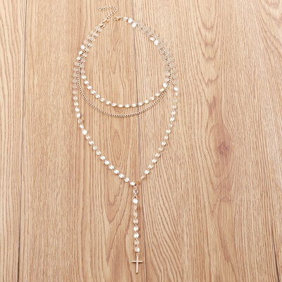 Simple Design Gold Color Cross Choker Long Necklaces & Pendants For Women Crystal Sequins Pendant Multilayer Necklace Chokers
Simple Design Gold Color Cross Choker Long Necklaces & Pendants For Women Crystal Sequins Pendant Multilayer Necklace Chokers