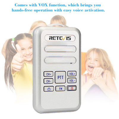 Retevis RT20 Mini 2W FM Radio Two-way Handheld Intercom Rechargeable Walkie Talkie UHF 400-470MHz 16 Channels VOX PTT Civilian Lic
Retevis RT20 Mini 2W FM Radio Two-way Handheld Intercom Rechargeable Walkie Talkie UHF 400-470MHz 16 Channels VOX PTT Civilian Lic