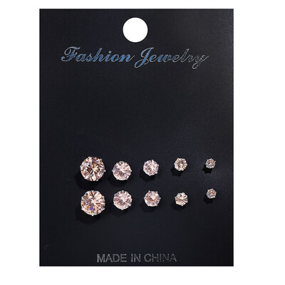5 PairsLot Simple Cubic Alloy Earrings Men Women 6 Claws Round Zircon Ear Nail Ladies Fashion Charm Ear Stud Wedding Jewelry
5 PairsLot Simple Cubic Alloy Earrings Men Women 6 Claws Round Zircon Ear Nail Ladies Fashion Charm Ear Stud Wedding Jewelry