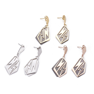 304 Stainless Steel Dangle Stud Earrings Polygon with Lighting Mixed Color 44mm Pin 08mm
304 Stainless Steel Dangle Stud Earrings Polygon with Lighting Mixed Color 44mm Pin 08mm
