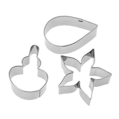 3pcsset Flower Petal Mold Sugar Paste Stainless Steel Cookie Cutter Mold