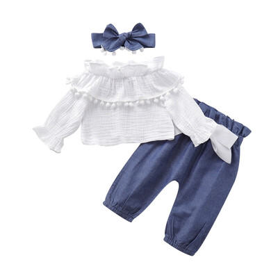0-18M Autumn Baby Girl Adorable Flare Sleeve T-shirt Tops Trousers Headband Outfits Clothes
0-18M Autumn Baby Girl Adorable Flare Sleeve T-shirt Tops Trousers Headband Outfits Clothes