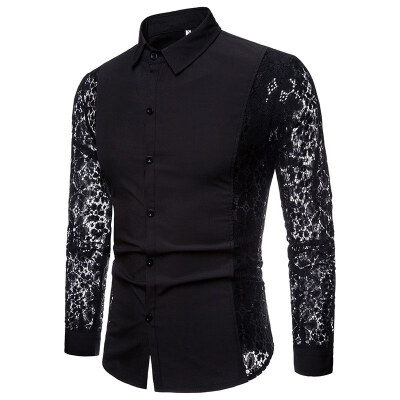 Autumn Men\s Retro Shirt Long Sleeve Lace Hollow Out Turn-down Collar Solid Color Slim Fashion Shirts
Autumn Men\s Retro Shirt Long Sleeve Lace Hollow Out Turn-down Collar Solid Color Slim Fashion Shirts