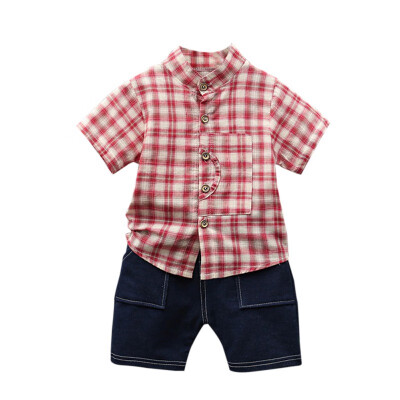 Summer Baby Boys Short Sleeve Plaid Print Tops Blouse T-shirtShorts Children Casual Outfits Sets
Summer Baby Boys Short Sleeve Plaid Print Tops Blouse T-shirtShorts Children Casual Outfits Sets
