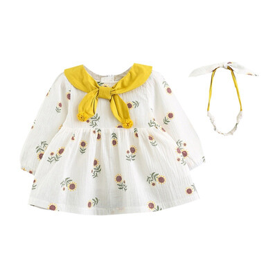 Girls Dress Autumn Casual Baby Girls Floral Pattern Long Sleeve Dress With Headband Kids Toddler Pageant Sundress
Girls Dress Autumn Casual Baby Girls Floral Pattern Long Sleeve Dress With Headband Kids Toddler Pageant Sundress