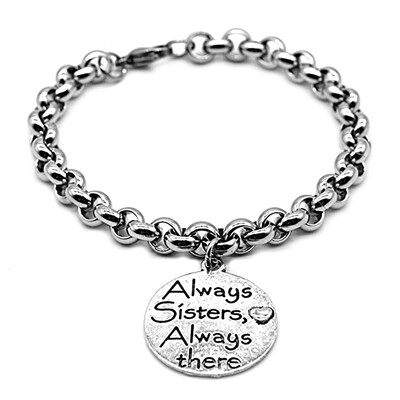 Sister Bracelet Always Sister Always There Love Women Family Female Best Friend Gifts Charm Bracelet Chain Friendship Silver
Sister Bracelet Always Sister Always There Love Women Family Female Best Friend Gifts Charm Bracelet Chain Friendship Silver
