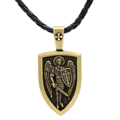 Angel Shield Cross Pendant Necklace