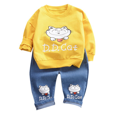 New Autumn Children Boys Set Baby Clothing Long Sleeve Cartoon Cat Print T-Shirt TopsDenim Pants Trouser Clothes Set 6-48M
New Autumn Children Boys Set Baby Clothing Long Sleeve Cartoon Cat Print T-Shirt TopsDenim Pants Trouser Clothes Set 6-48M