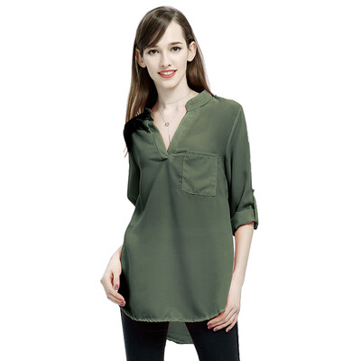 Womens Shirt New Summer Chiffon Blouse Women Shirts Long Sleeve Pocket Tops Casual Loose Blouses Dip Hem Plus Size For Ladies
Womens Shirt New Summer Chiffon Blouse Women Shirts Long Sleeve Pocket Tops Casual Loose Blouses Dip Hem Plus Size For Ladies