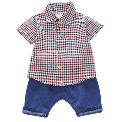 Brand Designer Baby Boy Clothes Casual Short Sleeve Plaid Print T-shirt TopsShorts Toddler Clothing Sets
Brand Designer Baby Boy Clothes Casual Short Sleeve Plaid Print T-shirt TopsShorts Toddler Clothing Sets