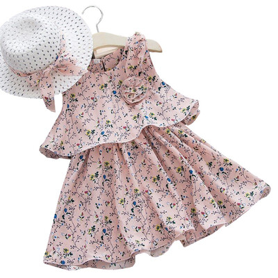2pcs Girl Dresses Floral Kids Clothing Sweet Party Princess Dress Girls Clothes with Hat 2019 Summer Chiffon Children Dresses
2pcs Girl Dresses Floral Kids Clothing Sweet Party Princess Dress Girls Clothes with Hat 2019 Summer Chiffon Children Dresses