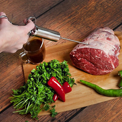 304 Stainless Steel Heavy Duty Meat Injector Seasoning Injector Marinade Injector Syringe Includes 3 Needles LFDP Certification
304 Stainless Steel Heavy Duty Meat Injector Seasoning Injector Marinade Injector Syringe Includes 3 Needles LFDP Certification