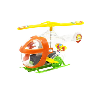 Siaonvr Children Educational Toys Transparent Mini Wind-up Winding Helicopter Toy