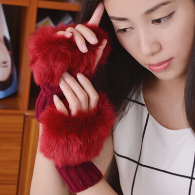 Women Winter Elegant Mitten Gloves Warm-Keeping Knitting Wool Half Finger Gloves
Women Winter Elegant Mitten Gloves Warm-Keeping Knitting Wool Half Finger Gloves