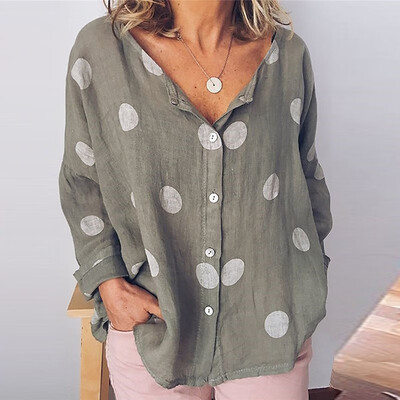 Fashion Polka Dot Printed Blouse Women Casual Shirt Long Sleeve V Neck Buttons Loose Women Blouses Tops Basic Blusas 2019 New
Fashion Polka Dot Printed Blouse Women Casual Shirt Long Sleeve V Neck Buttons Loose Women Blouses Tops Basic Blusas 2019 New