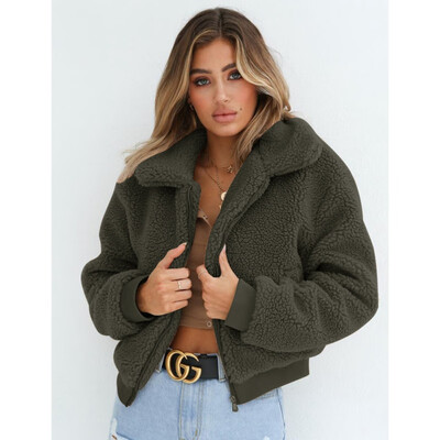 Velvet Jacket Jacket Female Solid Color Lapel Long Sleeve Autumn And Winter Models Super Warm White Green Black Brown Four
Velvet Jacket Jacket Female Solid Color Lapel Long Sleeve Autumn And Winter Models Super Warm White Green Black Brown Four