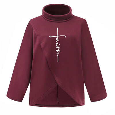 New Autumn And Winter Fashion Casual Women Faith Letter Print Sweatshirt High Collar Splice Loose Blouse Tops
New Autumn And Winter Fashion Casual Women Faith Letter Print Sweatshirt High Collar Splice Loose Blouse Tops