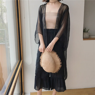Womens Comfy Thin Fabric Chiffon Kimono Sexy Beach Long Blouse Summer Solid Long Sleeve Cardigan Comfortable Airy Elegant Shirt
Womens Comfy Thin Fabric Chiffon Kimono Sexy Beach Long Blouse Summer Solid Long Sleeve Cardigan Comfortable Airy Elegant Shirt