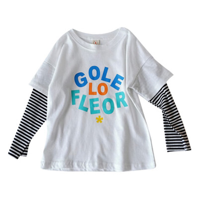 Children Tops 1-7T Autumn Cute Stitching Stripes Print Wear Round Collar Long Sleeved Cotton Casual T-Shirt
Children Tops 1-7T Autumn Cute Stitching Stripes Print Wear Round Collar Long Sleeved Cotton Casual T-Shirt