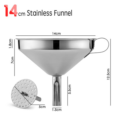 Stainless Steel Funnel With Detachable Strainer Filter Perfume Liquid Water Kitchen Tools 
Stainless Steel Funnel With Detachable Strainer Filter Perfume Liquid Water Kitchen Tools