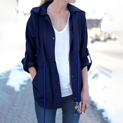 Tailored Women Ladies Fashion Solid Casual Autumn Winter Windcoat Raincoat Coat Hooded 
Tailored Women Ladies Fashion Solid Casual Autumn Winter Windcoat Raincoat Coat Hooded