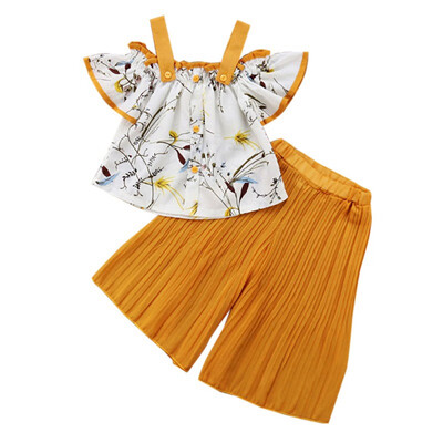 Toddler Kids Baby Girl Off shoulder Floral T-shirt TopsRuffles Wide Leg Pant Trouser 1PCS Outfits Fashion Children Clothes for
Toddler Kids Baby Girl Off shoulder Floral T-shirt TopsRuffles Wide Leg Pant Trouser 1PCS Outfits Fashion Children Clothes for