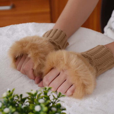 Women Gloves With Faux Fur Winter Knitting Gloves Wrist Crochet Knitted Fingerless Gloves Mittens Autumn Warmer Gloves
Women Gloves With Faux Fur Winter Knitting Gloves Wrist Crochet Knitted Fingerless Gloves Mittens Autumn Warmer Gloves