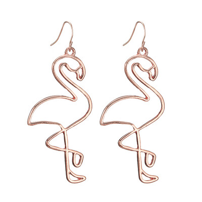 Fashion Stud Earrings Trendy Irregular Geometric Earrings Flamingo Pendant Earrings Girls Ear Jewelry Accessories