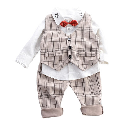 New Autumn Baby Boy Long Sleeve Gentleman Soft Cotton T-Shirt TopsPlaid VestLong Pants Trousers Toddler Outfits
New Autumn Baby Boy Long Sleeve Gentleman Soft Cotton T-Shirt TopsPlaid VestLong Pants Trousers Toddler Outfits