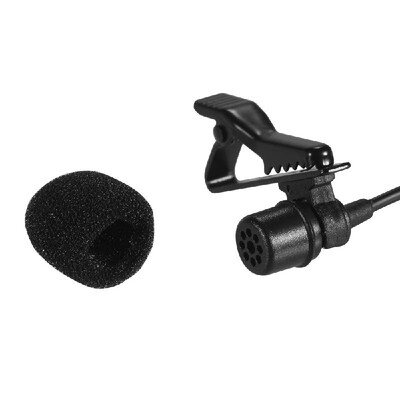 Mini Lapel Lavalier Clip-on Microphone Wired Condenser Mic Supports Smartphone Camera Mode for iPhone iPad Android Mobile Phone D