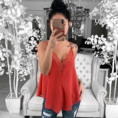 2019 Womens Lace Stitching Tops Sexy Fashion Camisole Vest Sleeveless V Neck Camisole Comfortable Casual Summer Clothes
2019 Womens Lace Stitching Tops Sexy Fashion Camisole Vest Sleeveless V Neck Camisole Comfortable Casual Summer Clothes