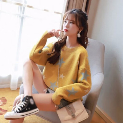 Casual Women Sweater Long Sleeve Loose Knit Pullovers Fashion Autumn Winter Round Neck Print Sweater
Casual Women Sweater Long Sleeve Loose Knit Pullovers Fashion Autumn Winter Round Neck Print Sweater