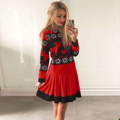 Gobestart Women Xmas Christmas Print Sweatshirts Long Sleeve Snowflake Mini Dress
Gobestart Women Xmas Christmas Print Sweatshirts Long Sleeve Snowflake Mini Dress