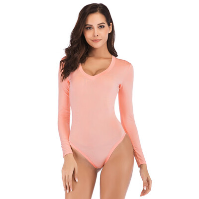 Long sleeve women sexy bodycon bodysuit spring autumn female V Neck Thin clothes slim fit fashion Vintage solid body Tops
Long sleeve women sexy bodycon bodysuit spring autumn female V Neck Thin clothes slim fit fashion Vintage solid body Tops