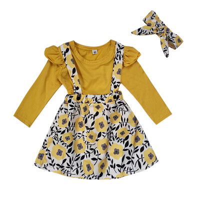 Spring Autumn Casual Fashion Baby Girl Long Sleeve Top And Flower Printing Suspender Skirt And Headband Set Three-piece
Spring Autumn Casual Fashion Baby Girl Long Sleeve Top And Flower Printing Suspender Skirt And Headband Set Three-piece