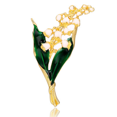 Trendy Alloy Enamel White Floral Leaf Brooch Lily of The Valley Gold Color Brooch Pin High Quality Jewelry for Women
Trendy Alloy Enamel White Floral Leaf Brooch Lily of The Valley Gold Color Brooch Pin High Quality Jewelry for Women