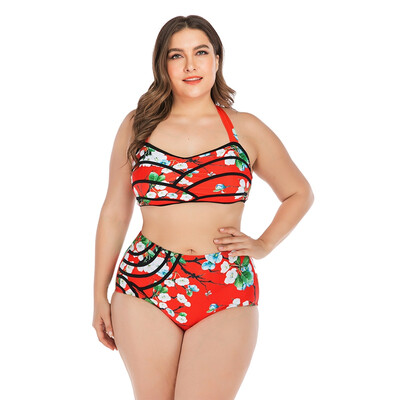 Women Floral Print Halter Hanging Neck High Waist Bikini Swimwear Lady Wire Free Padded Bra Plus Size Swimsuit Beach Suit
Women Floral Print Halter Hanging Neck High Waist Bikini Swimwear Lady Wire Free Padded Bra Plus Size Swimsuit Beach Suit