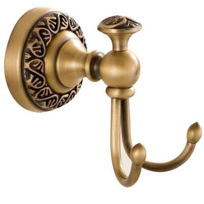 Solid Copper Cloth Hook Double Coat Bathrobe Hanger Hanging Rack Wall Mounted Towel Hook