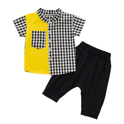 Summer Baby Boys Clothes Casual Short Sleeve Plaid Patchwork Tops T-shirtShorts kid clothes Sets
Summer Baby Boys Clothes Casual Short Sleeve Plaid Patchwork Tops T-shirtShorts kid clothes Sets