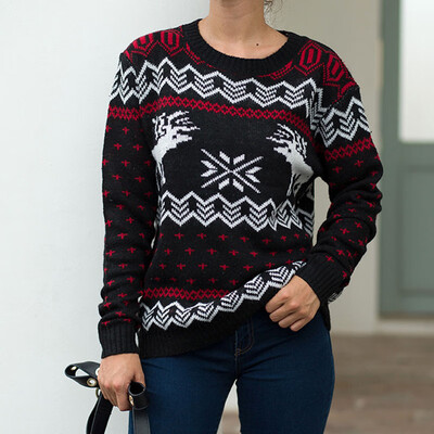 2019 New Autumn Winter Women Fashion Casual Christmas Elk Snow Ugly Sweater Long Sleeve Round Neck Knit Tops Loose Sweater
2019 New Autumn Winter Women Fashion Casual Christmas Elk Snow Ugly Sweater Long Sleeve Round Neck Knit Tops Loose Sweater