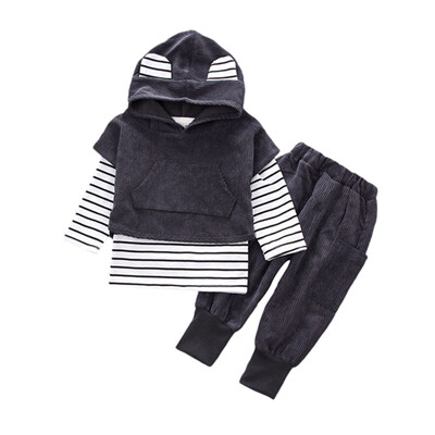 3pcsset Baby Boy Cotton Stripe Long Sleeve T-shirt Short Sleeve Hooded Sweatshirt Trousers Outfits Children Cotton New
3pcsset Baby Boy Cotton Stripe Long Sleeve T-shirt Short Sleeve Hooded Sweatshirt Trousers Outfits Children Cotton New