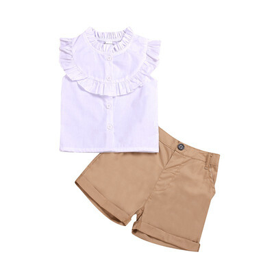 2019 New Toddler Baby Girls Clothing Fashion White Sleeveless Solid Tops Kids Blouse Shorts 2Pcs Sets Children Clothes 2-7Y
2019 New Toddler Baby Girls Clothing Fashion White Sleeveless Solid Tops Kids Blouse Shorts 2Pcs Sets Children Clothes 2-7Y